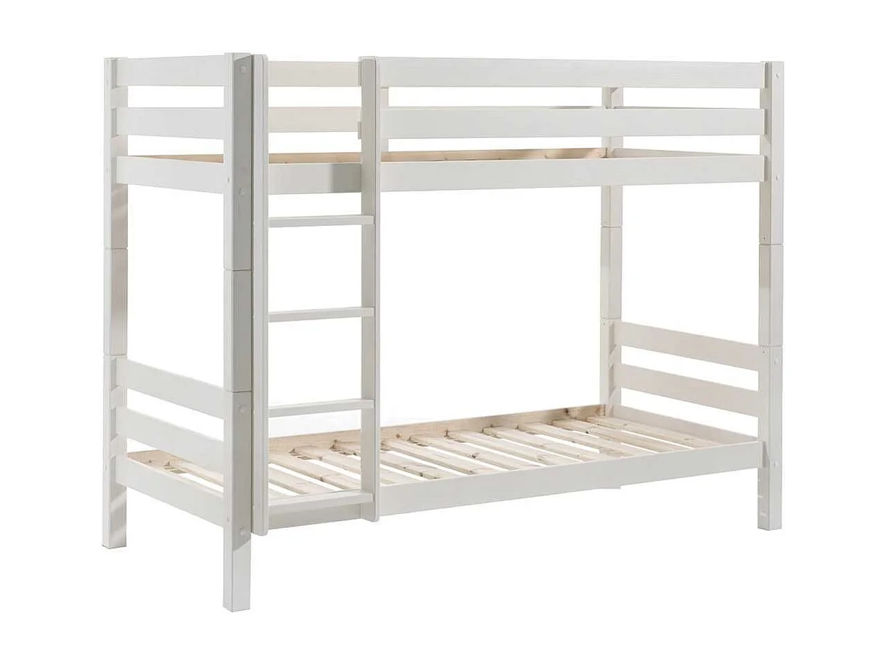 SLEEPY - Lit Superposé H160 en Pin Laqué Blanc 90x200cm