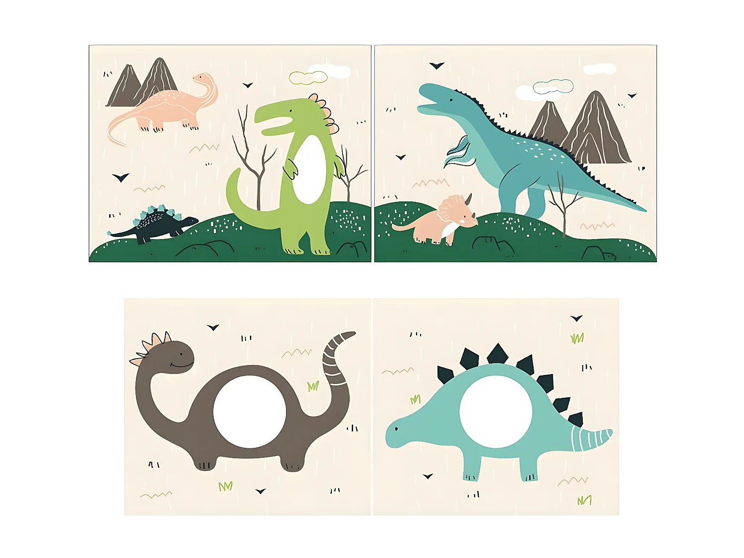 SLEEPY - Lit Mi-Haut en Pin Laqué Blanc 90x200cm Housse Dino