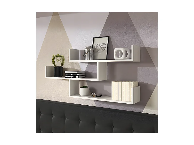 Wandregal - mit 3 Regalböden - 55 x 119 cm - Weiß - KASSI