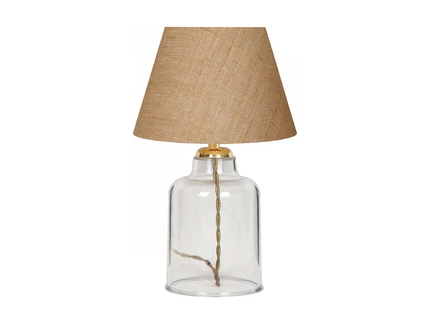 Lampe à poser en plastique transparent et tissu Léa