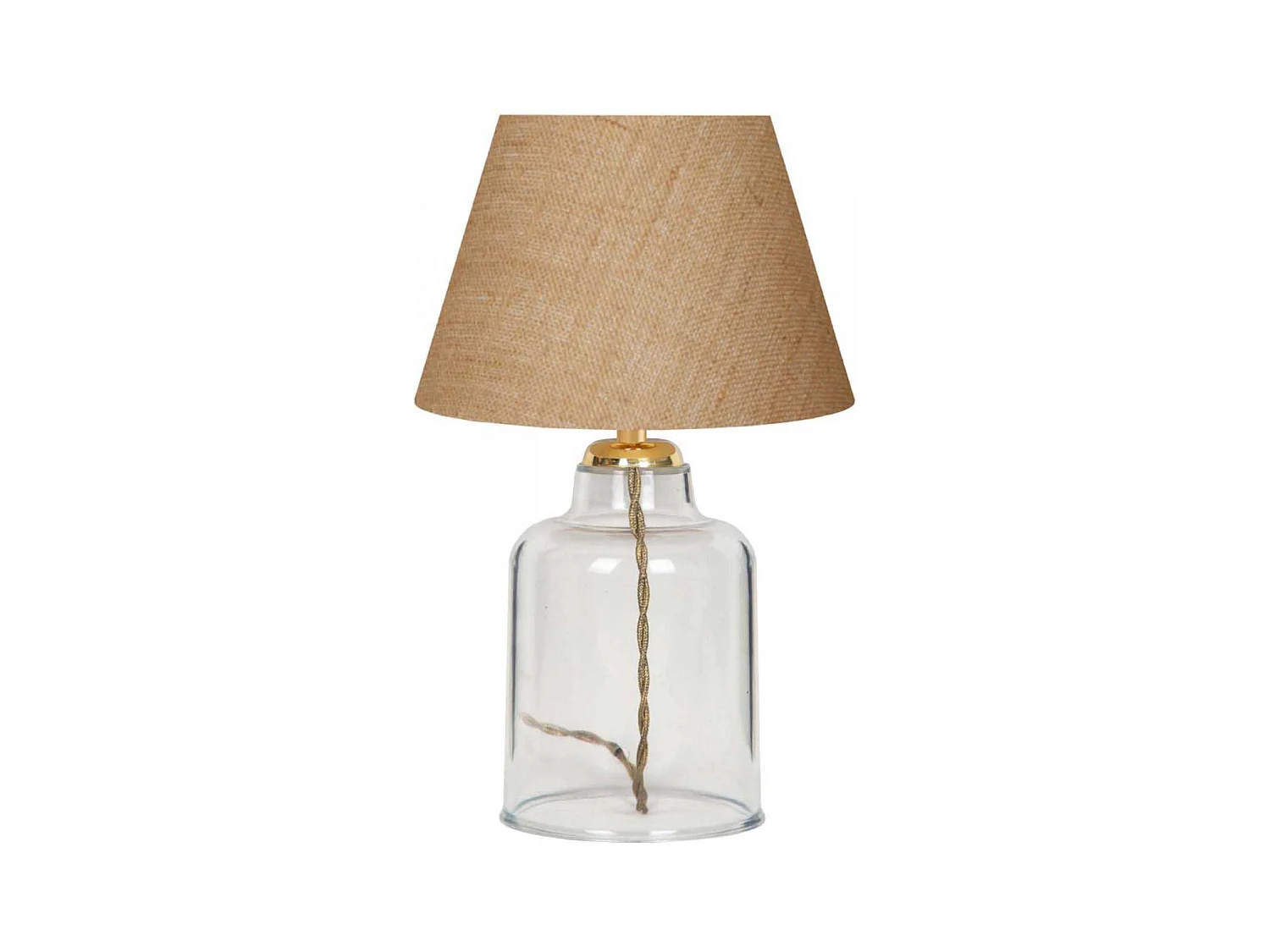 Lampe à poser en plastique transparent et tissu Léa