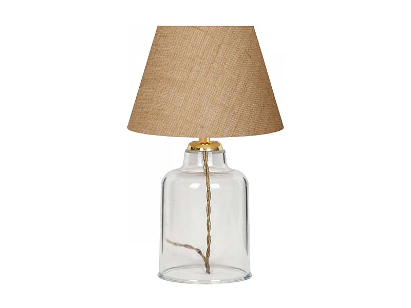 Lampe à poser en plastique transparent et tissu Léa