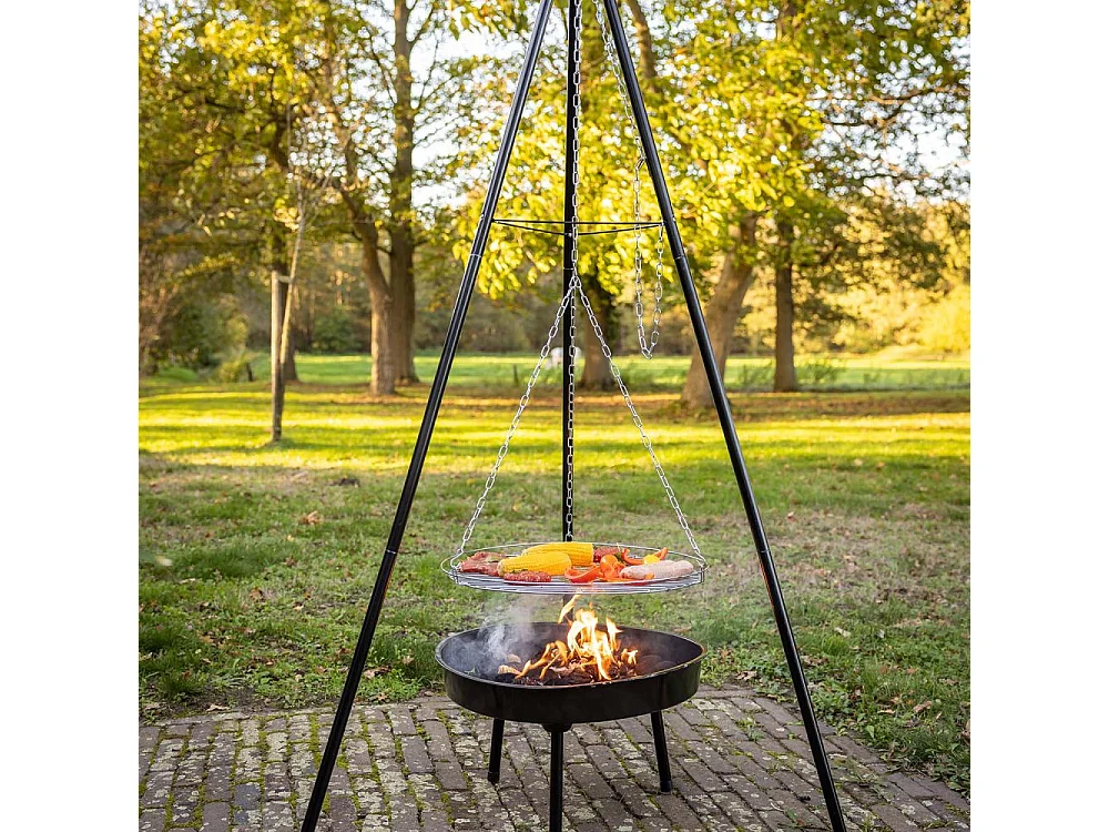 Brasero en fer avec trépied Fire