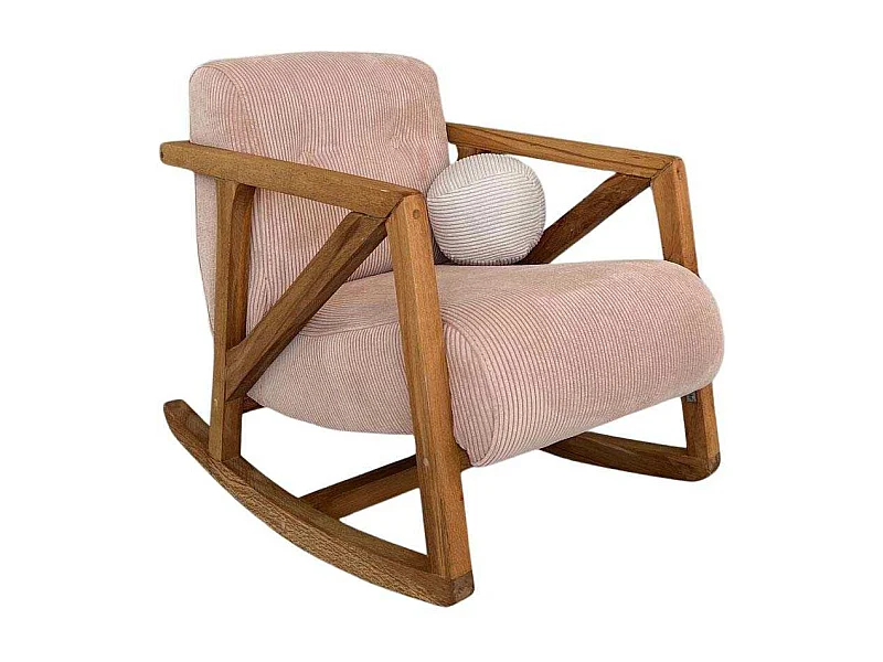Mecedora Altadena 579, 62x75x52cm, Rosa, Tapiz, Madera, De madera