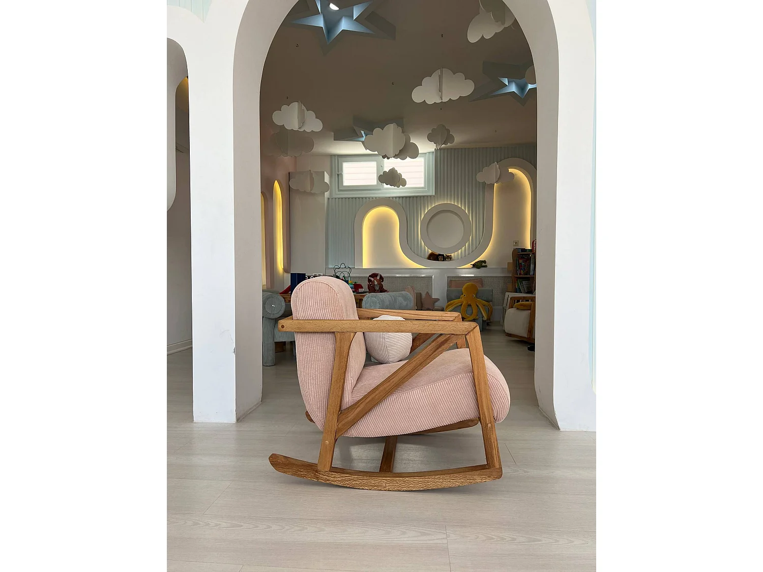 Poltrona elegante, rosa, 75 x 62 x 52 cm | Struttura in legno di carpino al 100%, tessuto in poliestere al 100% | Comoda imbottitura in schi