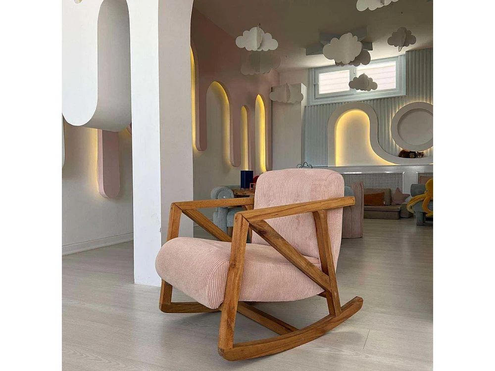 Poltrona elegante, rosa, 75 x 62 x 52 cm | Struttura in legno di carpino al 100%, tessuto in poliestere al 100% | Comoda imbottitura in schi