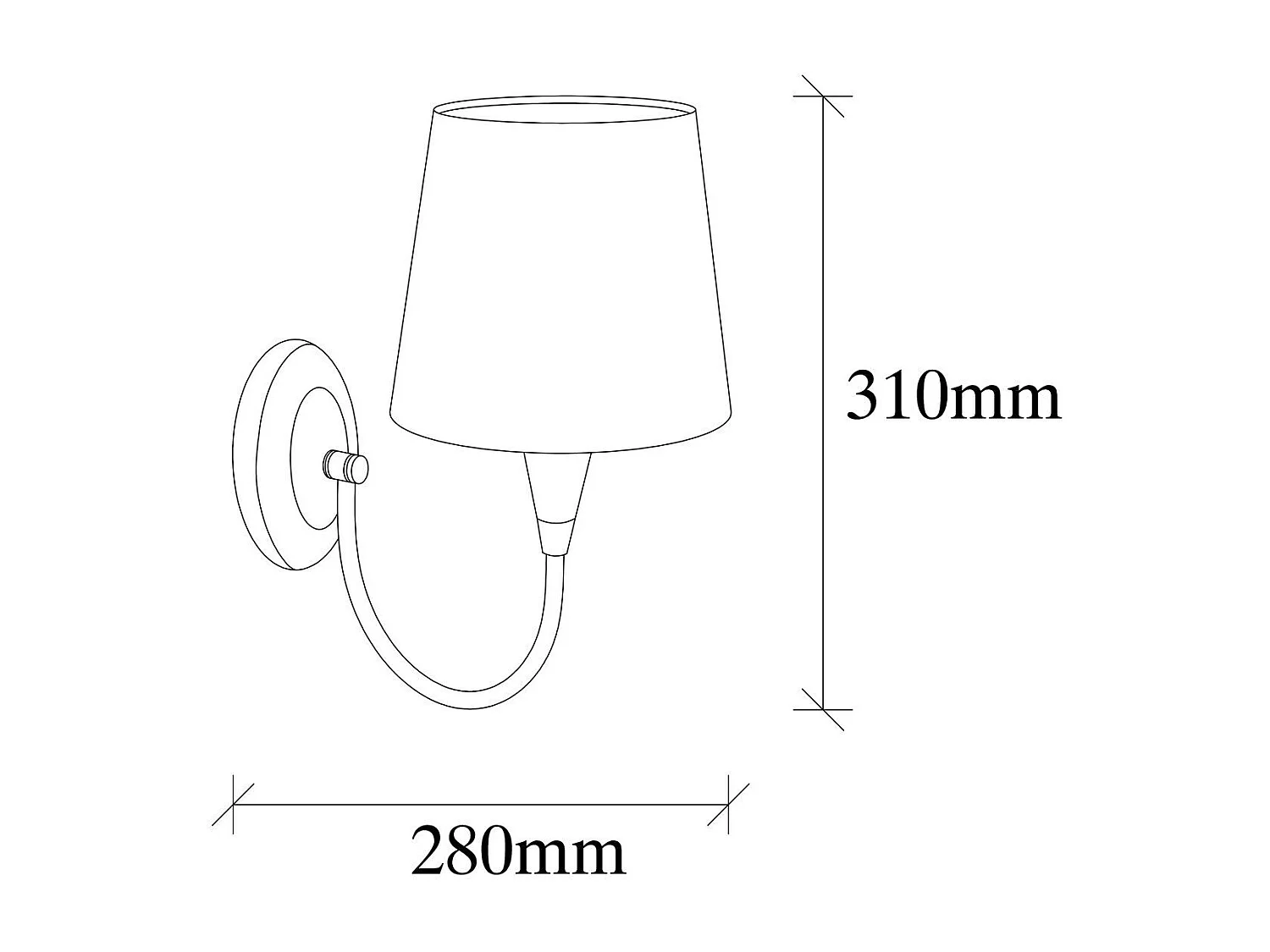 Applique murale en métal bronze antique et tissu H31 cm - PARDO