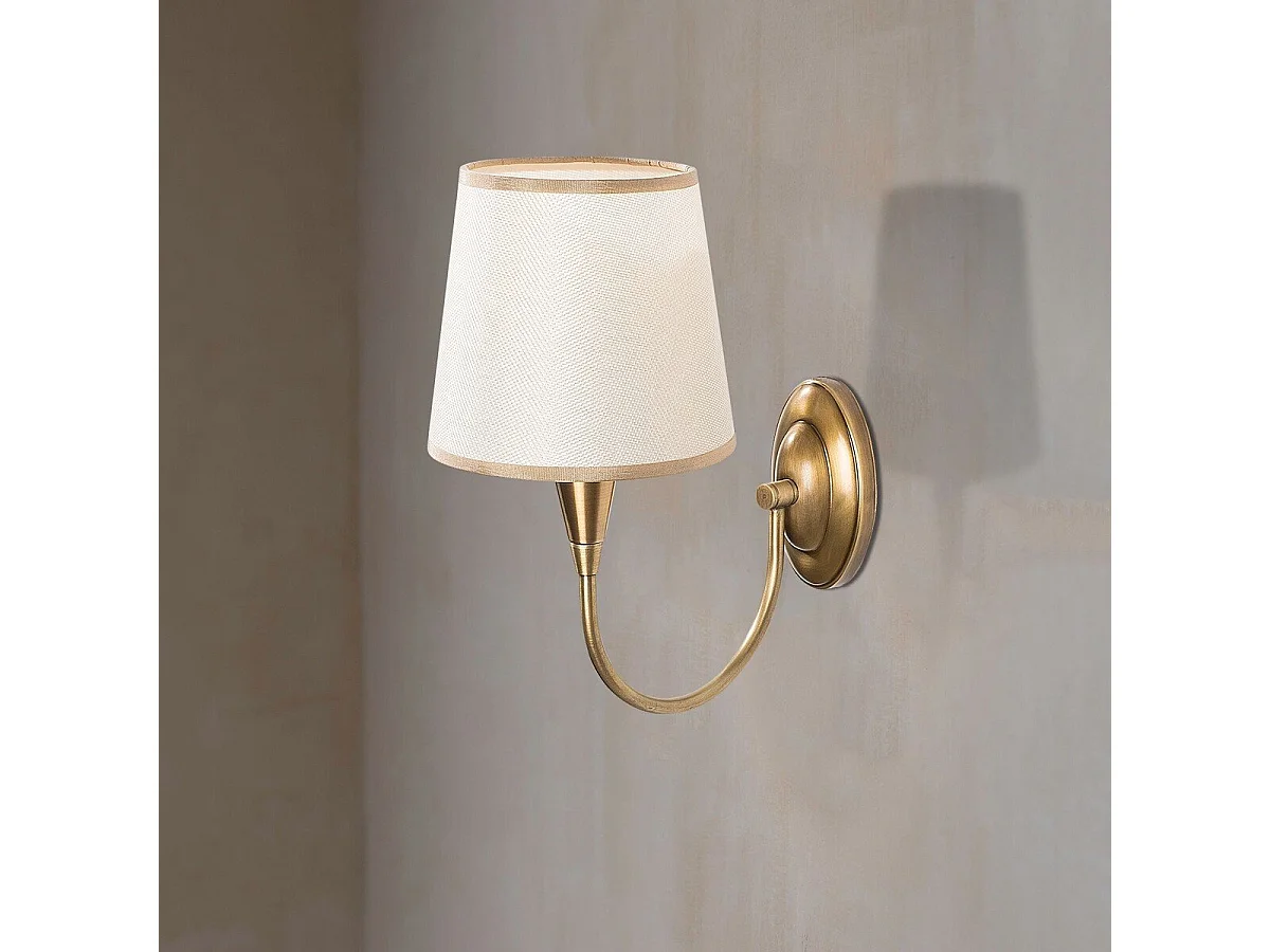 Applique murale en métal bronze antique et tissu H31 cm - PARDO