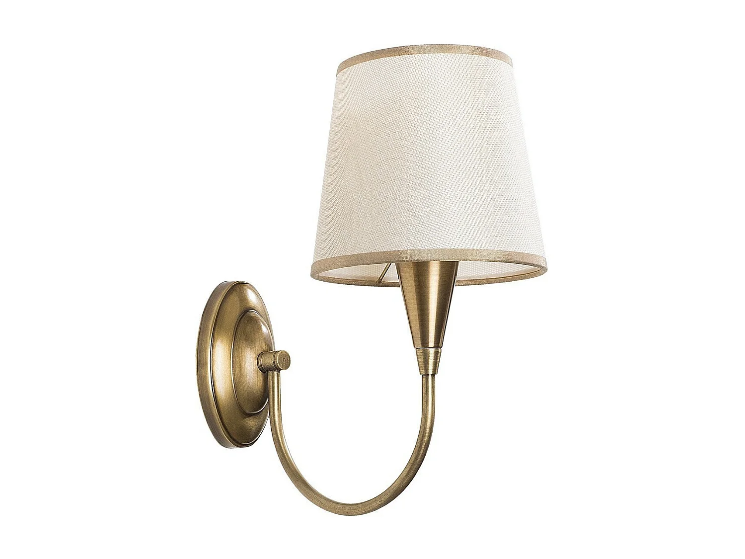 Applique murale en métal bronze antique et tissu H31 cm - PARDO