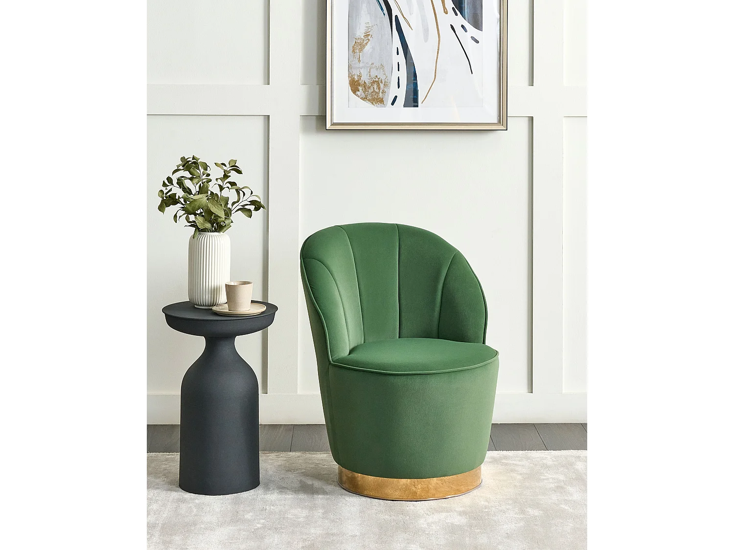 Fauteuil ALBY Fluweel Donkergroen