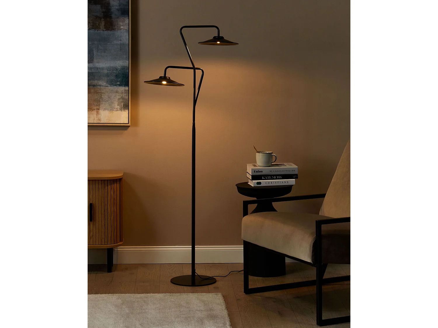 LED staande lamp GALETTI Metaal Zwart