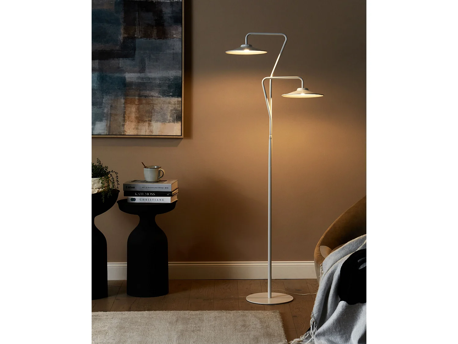 Lampadaire LED GALETTI Métal Blanc