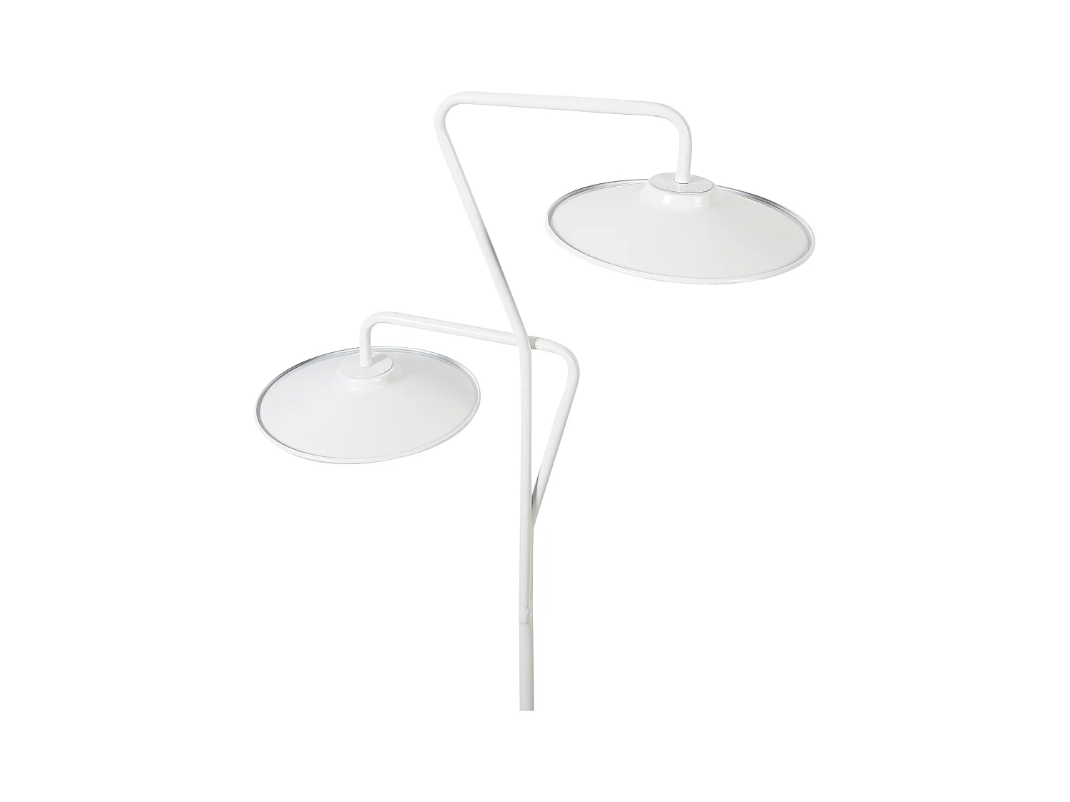 LED Stehlampe Metall weiß Kegelform 2-flammig 140 cm USB-Anschluss Galetti