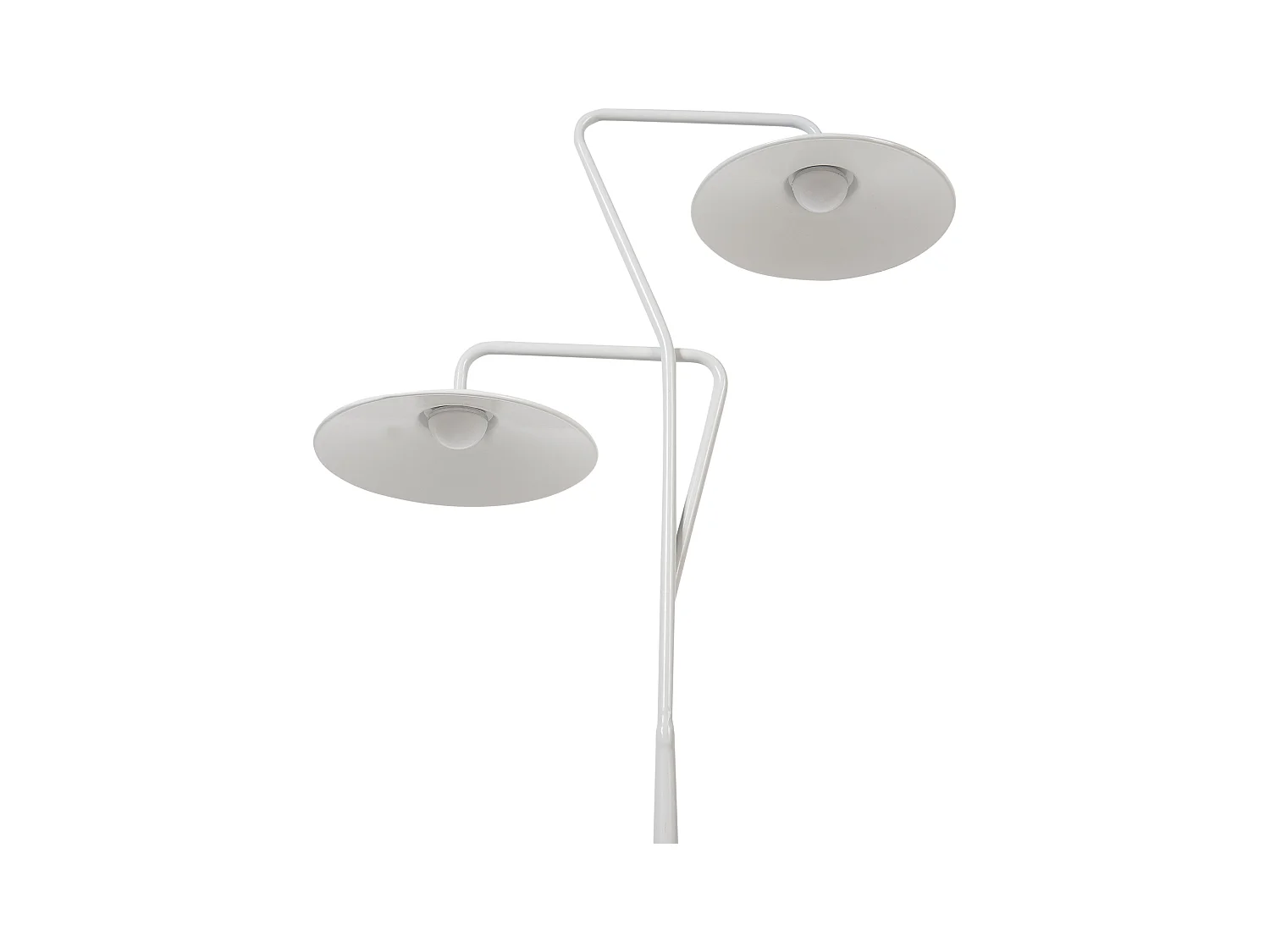 LED Stehlampe Metall weiß Kegelform 2-flammig 140 cm USB-Anschluss Galetti