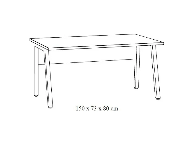 Recht bureau 150cm grijs eiken Sherman & zwart - Collectie SOON - Professioneel design