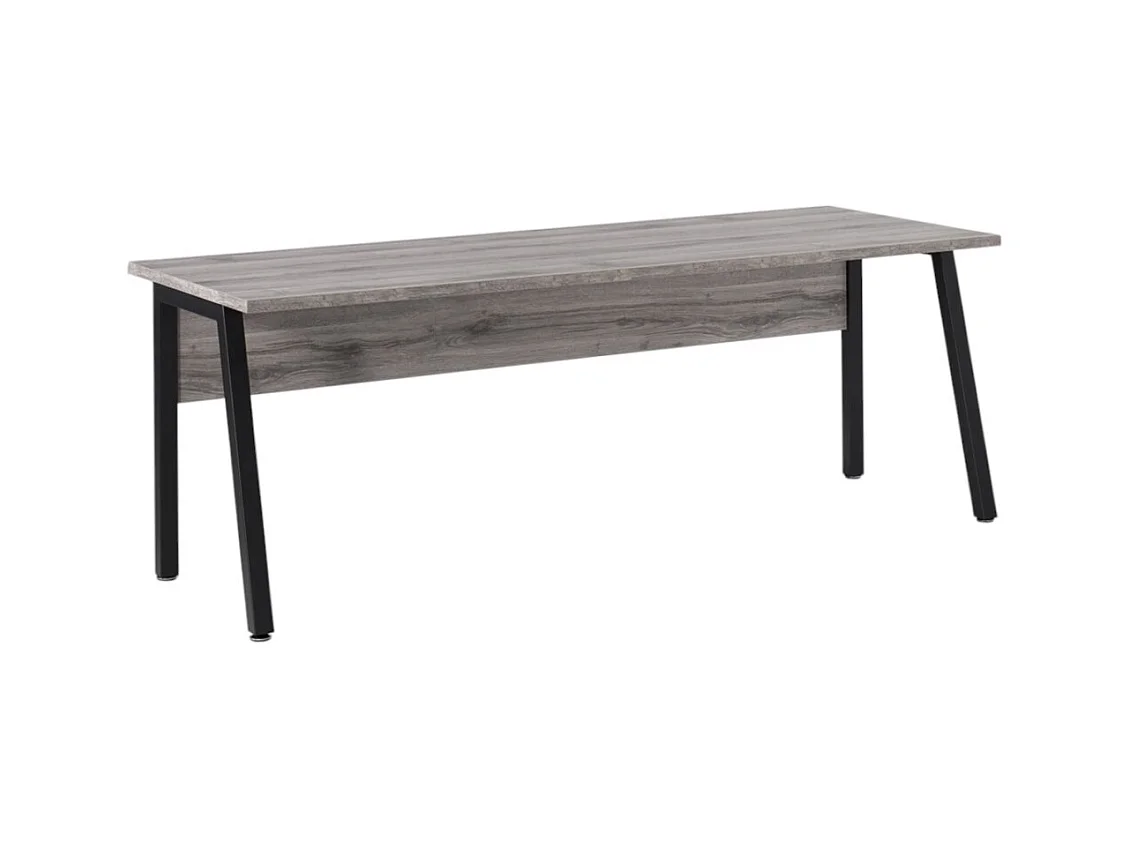 Bureau droit 150cm chêne gris Sherman & noir – Collection SOON – Design professionnel