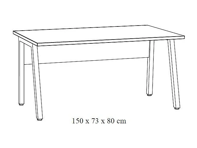 Bureau droit 150cm chêne gris Sherman & noir – Collection SOON – Design professionnel