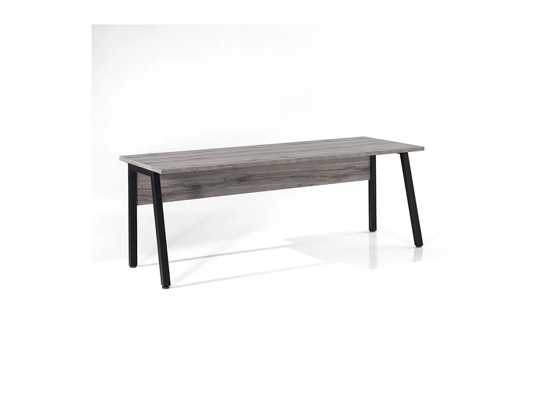 Bureau professionnel droit 180 cm SOON – Chêne gris Sherman et noir