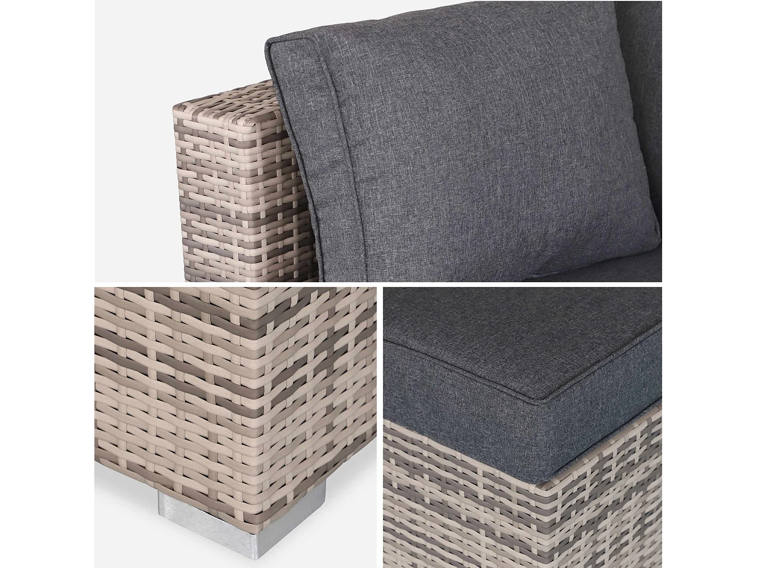 Conjunto de muebles de jardín en resina trenzada, 5 plazas varios