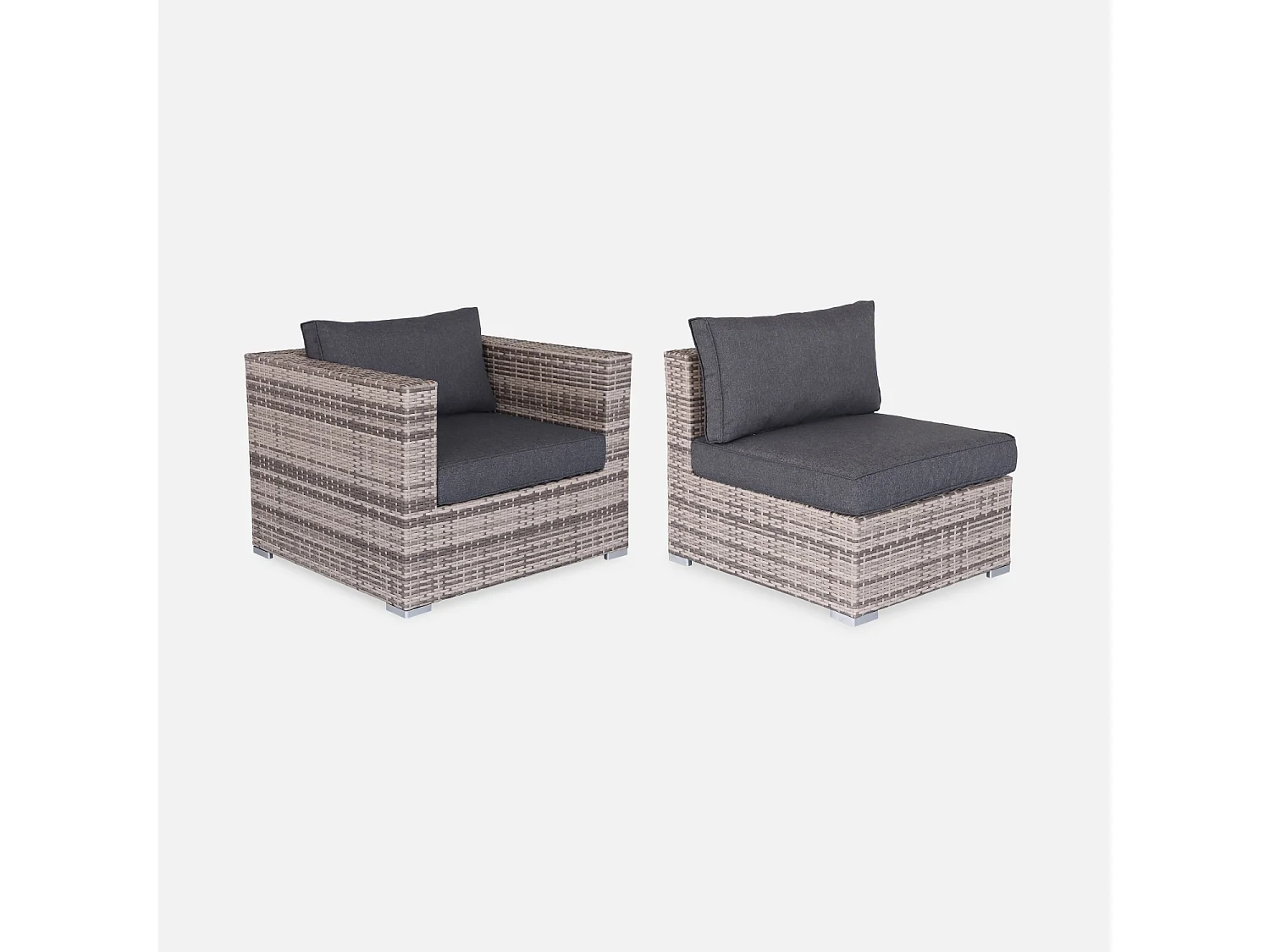 Conjunto de muebles de jardín en resina trenzada, 5 plazas varios