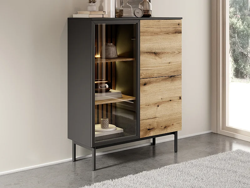 Vitrina con 2 puertas - Beige - DABRIANA