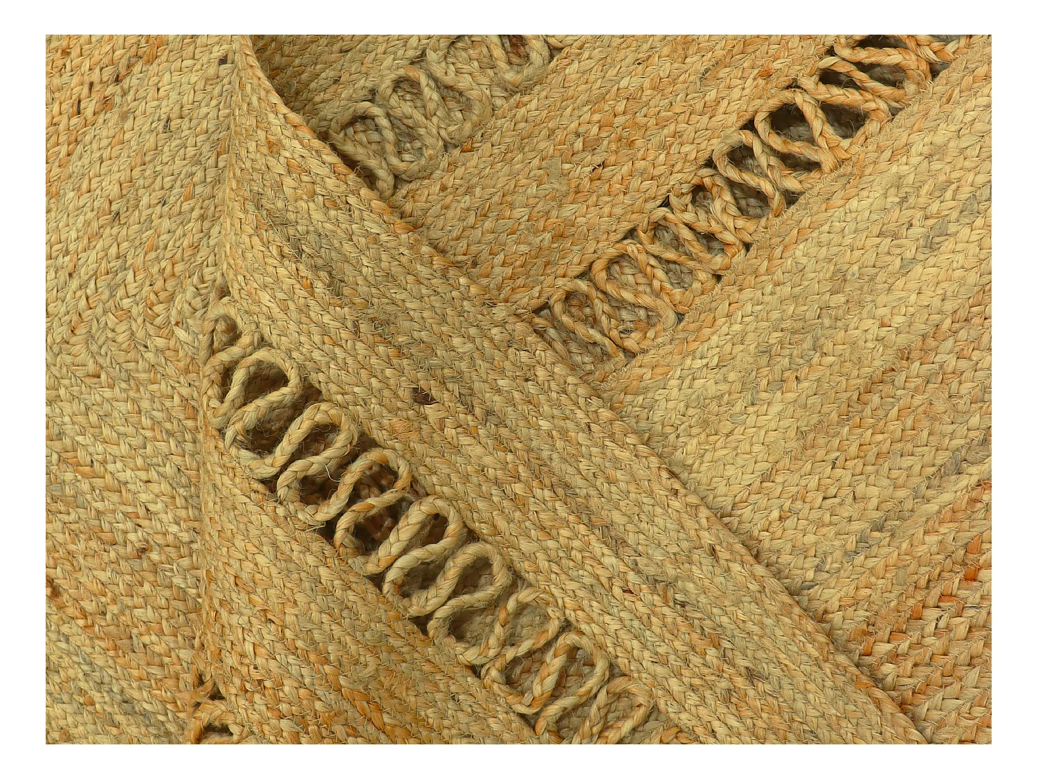 Dywan ażurowy tkany 100% juty - 200 x 290 cm - Naturalny - JARAVI