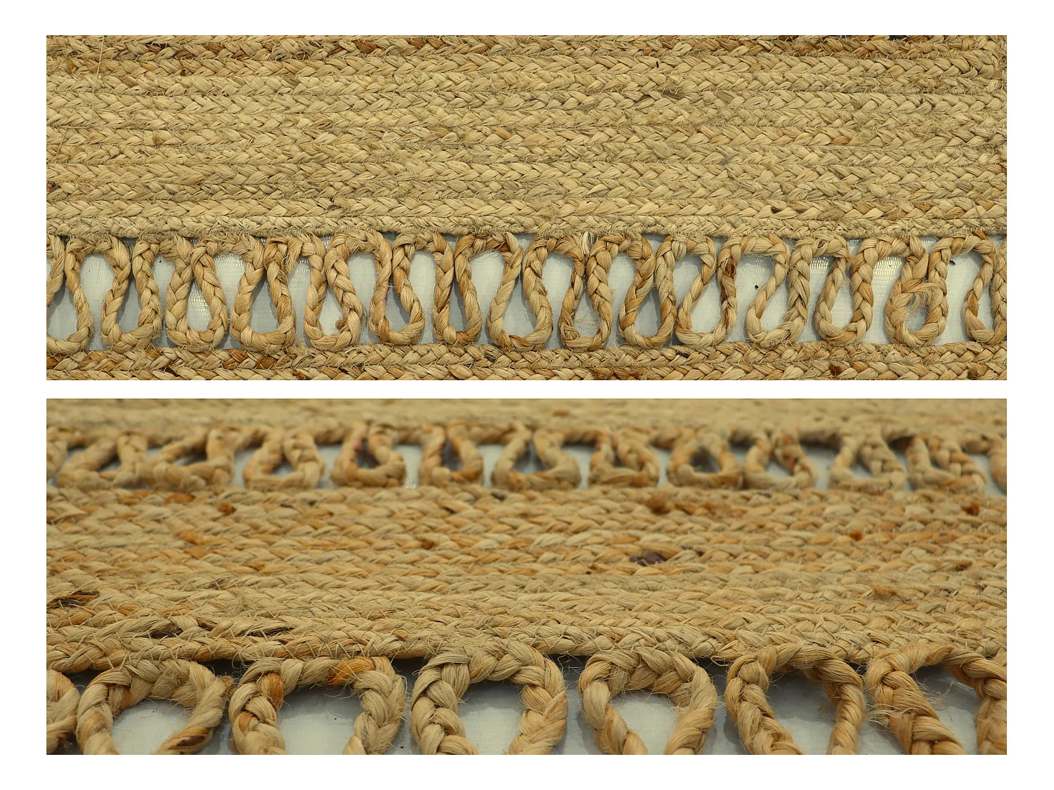 Dywan ażurowy tkany 100% juty - 200 x 290 cm - Naturalny - JARAVI