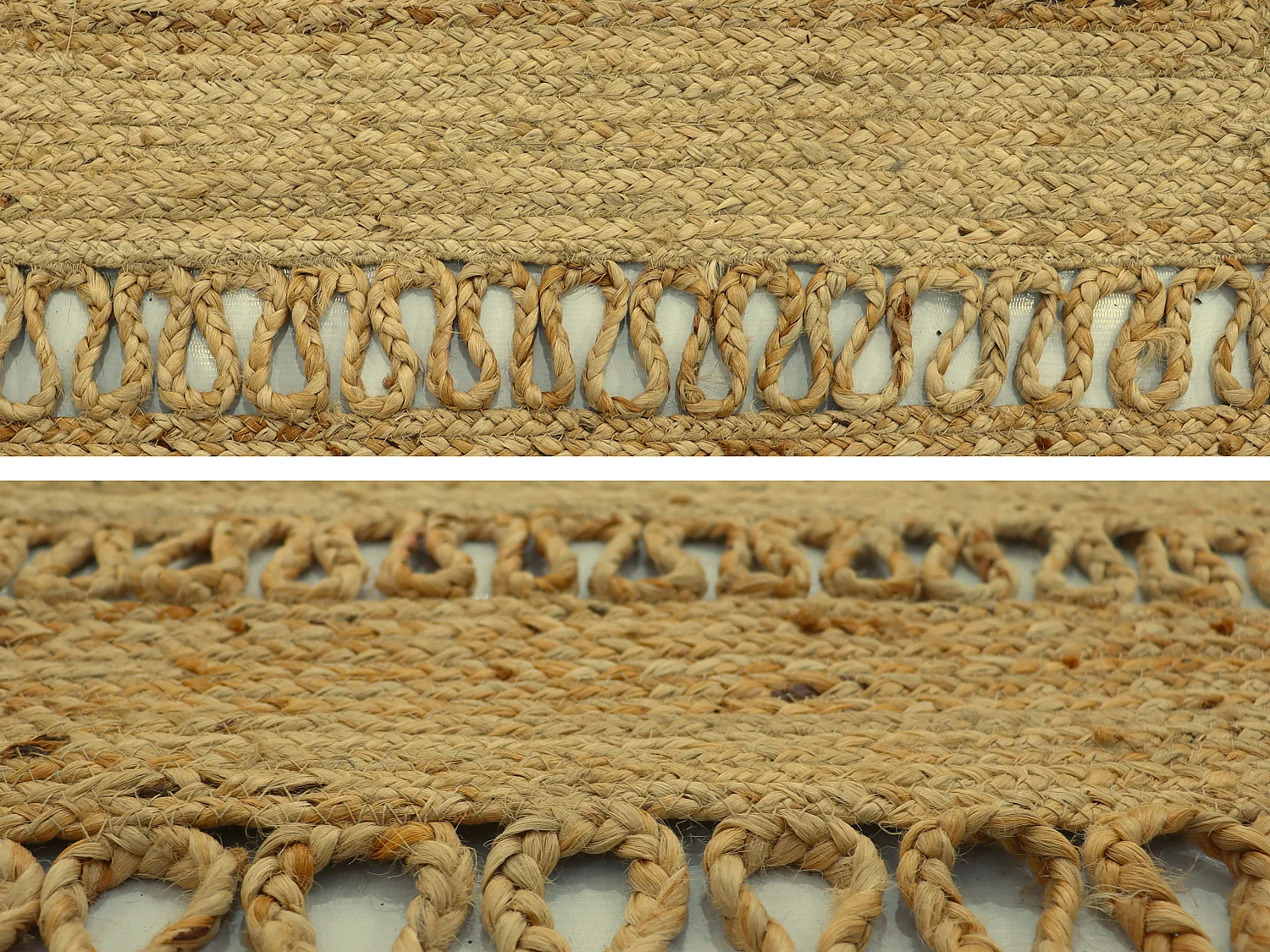 Tapis tressé ajouré 100%  jute - 200 x 290 cm - Naturel - JARAVI