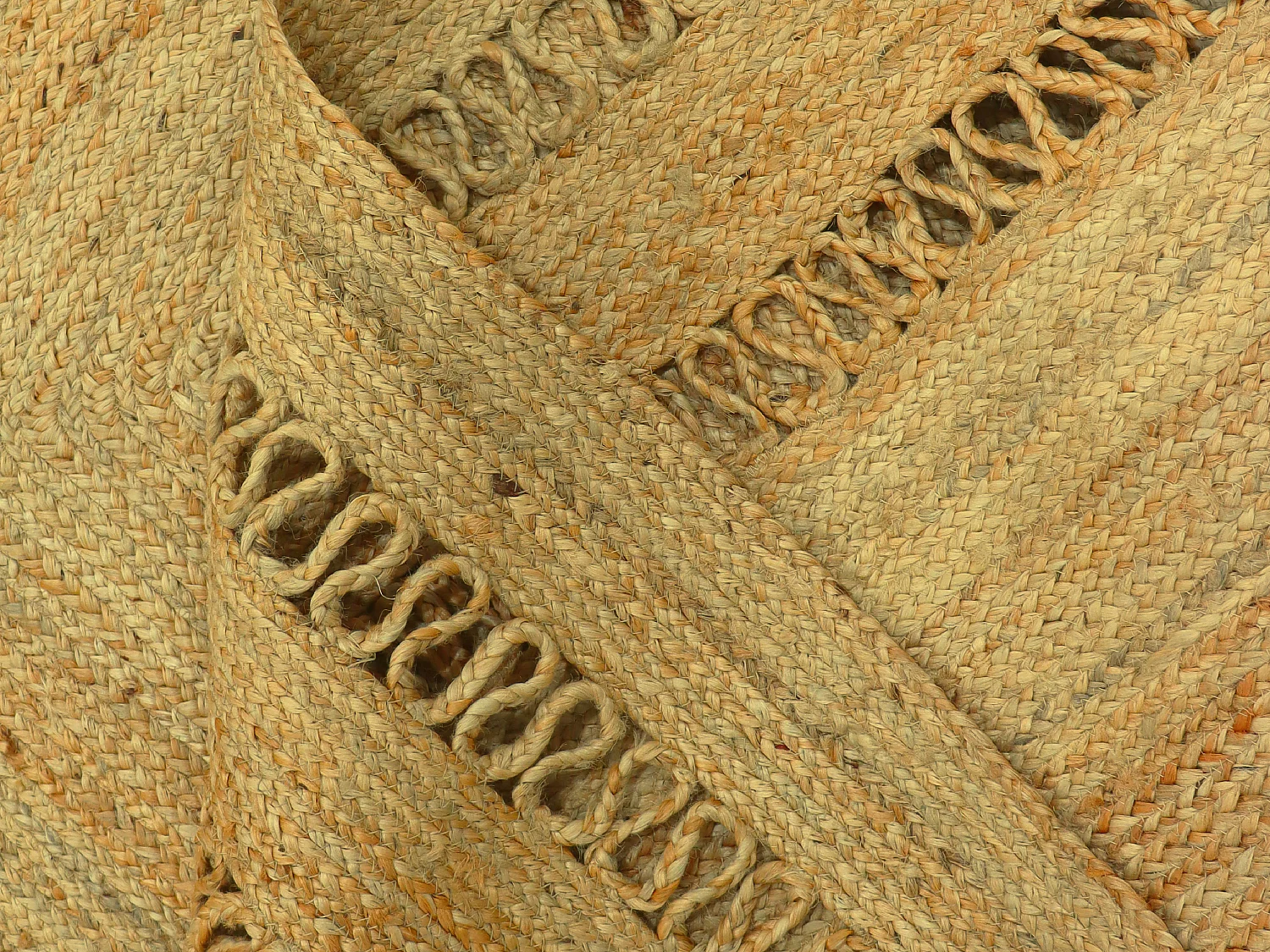 Tapis tressé ajouré 100%  jute - 200 x 290 cm - Naturel - JARAVI