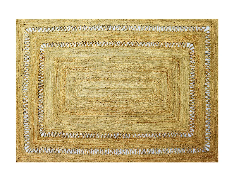 Tapis tressé ajouré 100%  jute - 200 x 290 cm - Naturel - JARAVI