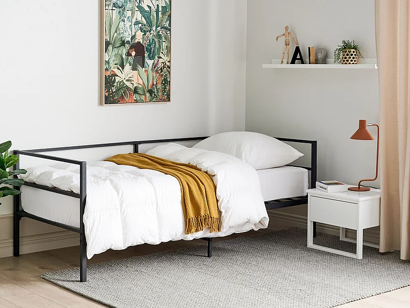 Bed Metaal BATTUT 90 x 200 cm Zwart