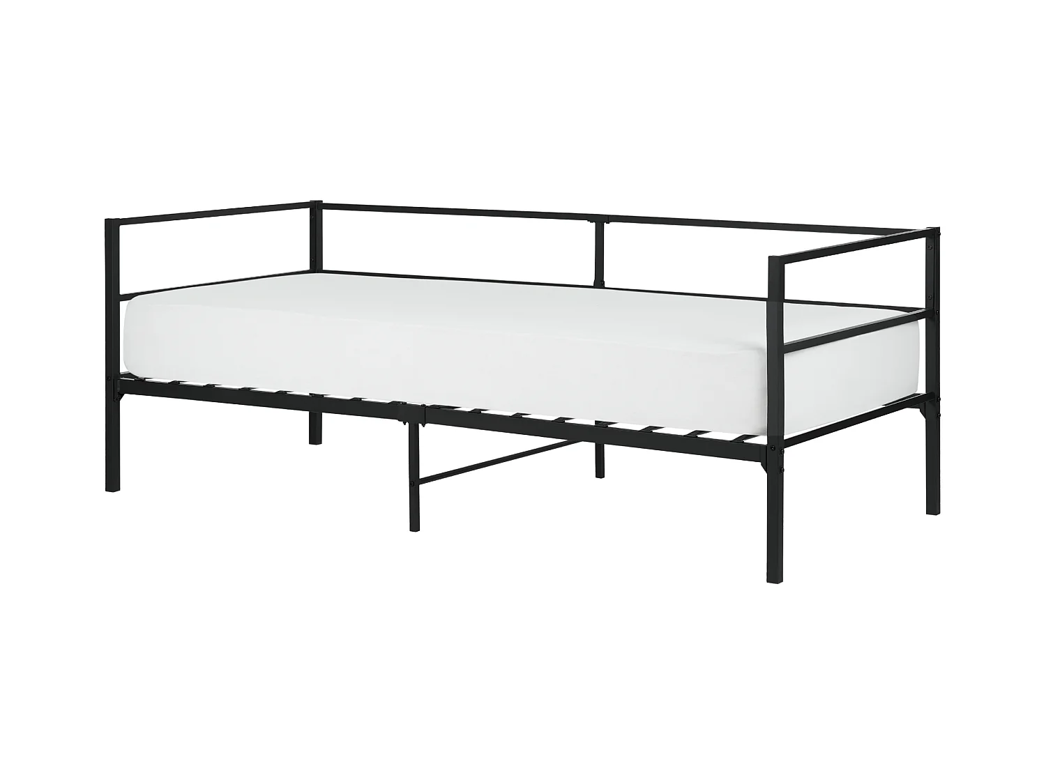 Lit avec sommier Métal BATTUT 90 x 200 cm Noir