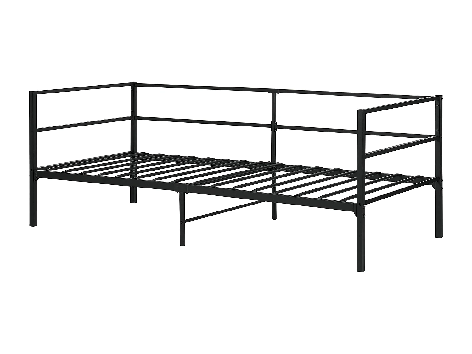 Lit avec sommier Métal BATTUT 90 x 200 cm Noir