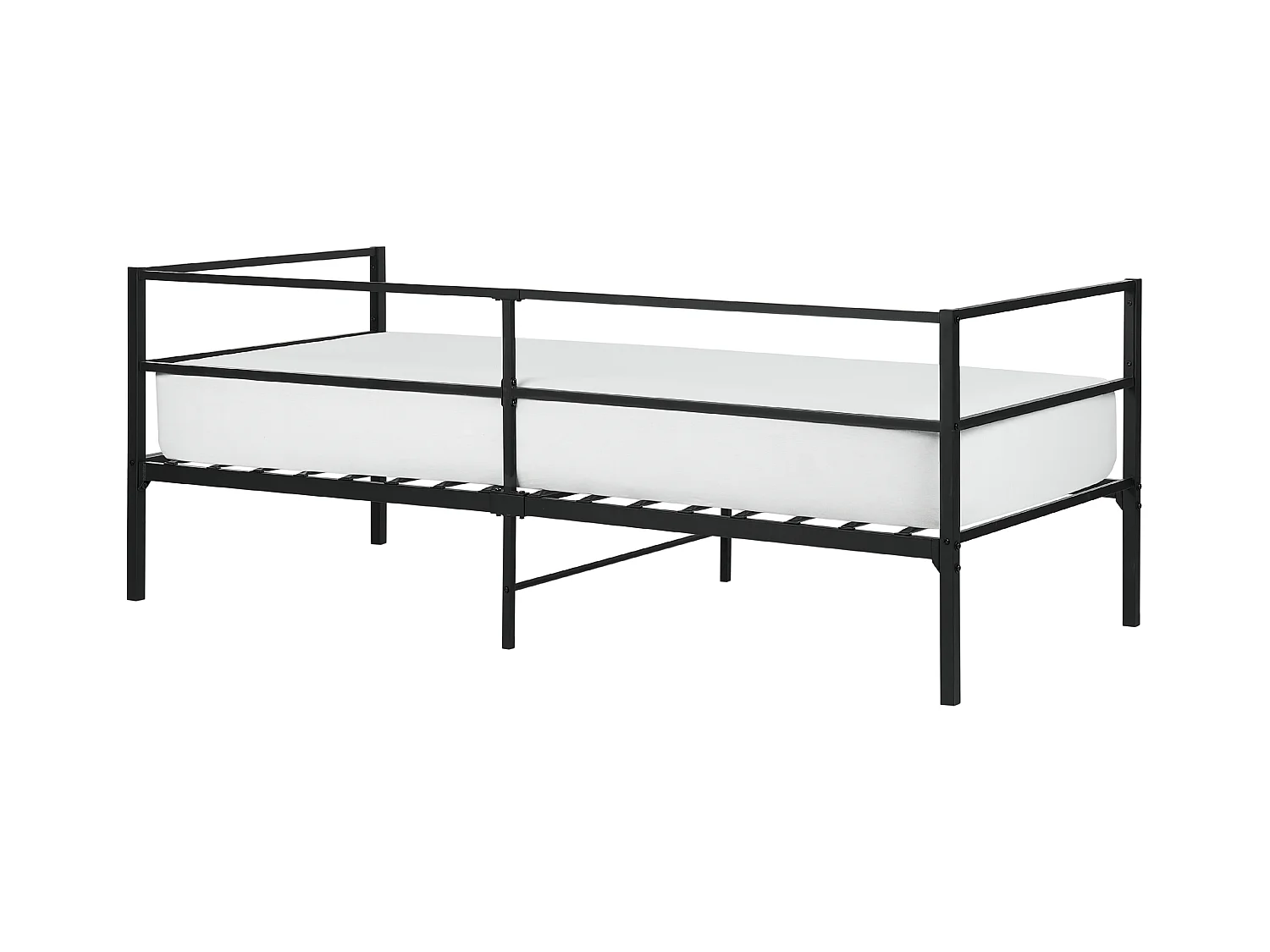 Lit avec sommier Métal BATTUT 90 x 200 cm Noir