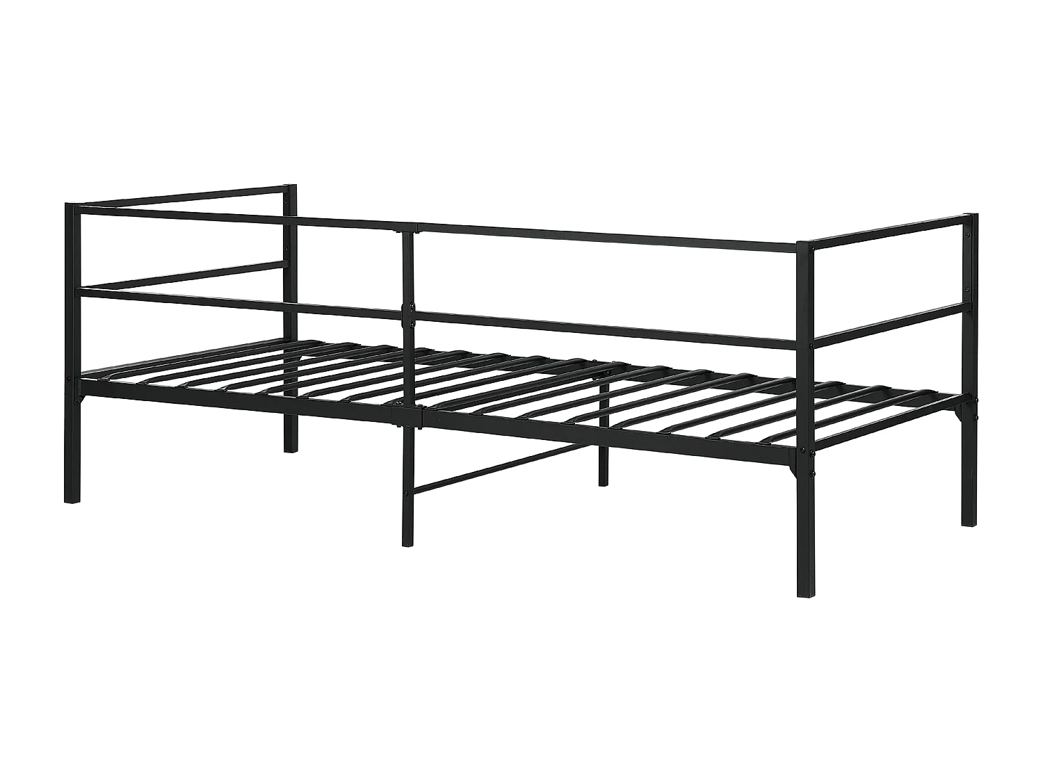 Lit avec sommier Métal BATTUT 90 x 200 cm Noir