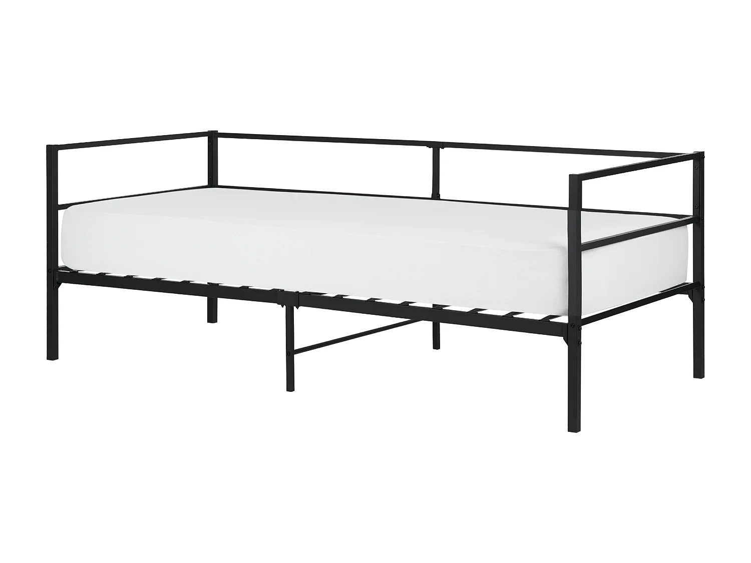 Lit avec sommier Métal BATTUT 90 x 200 cm Noir