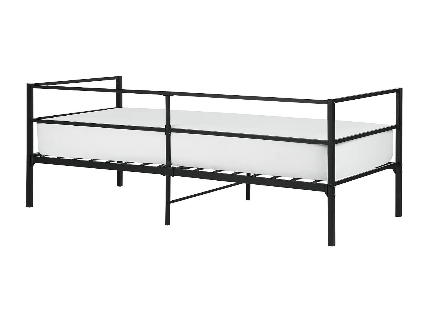 Lit avec sommier Métal BATTUT 90 x 200 cm Noir