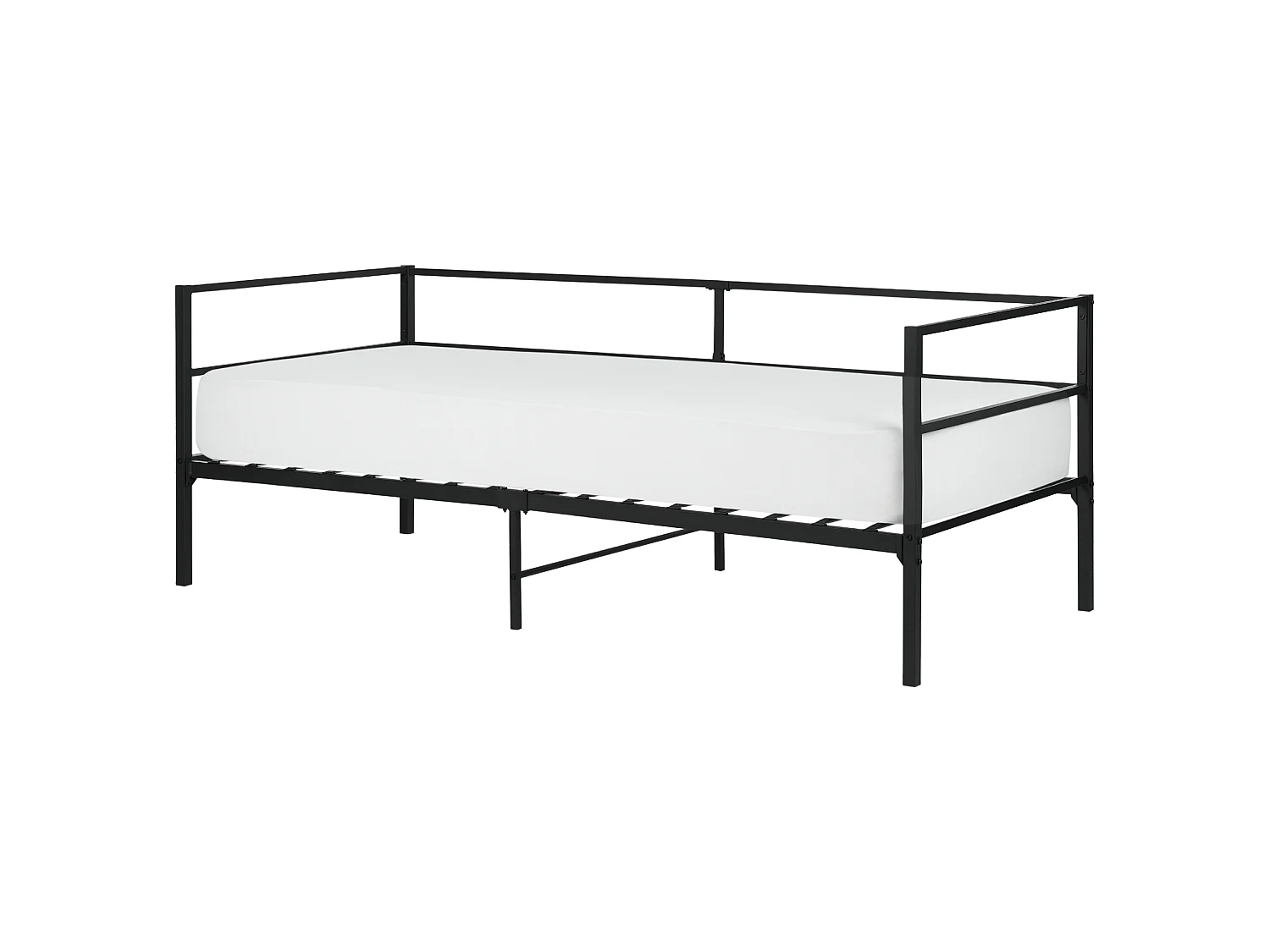 Bed Metal BATTUT 90 x 200 cm (EU Single) Black