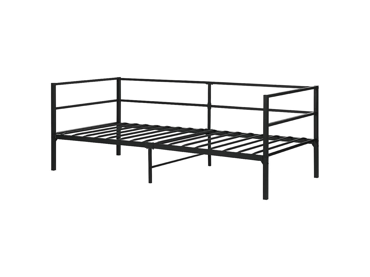 Bed Metal BATTUT 90 x 200 cm (EU Single) Black