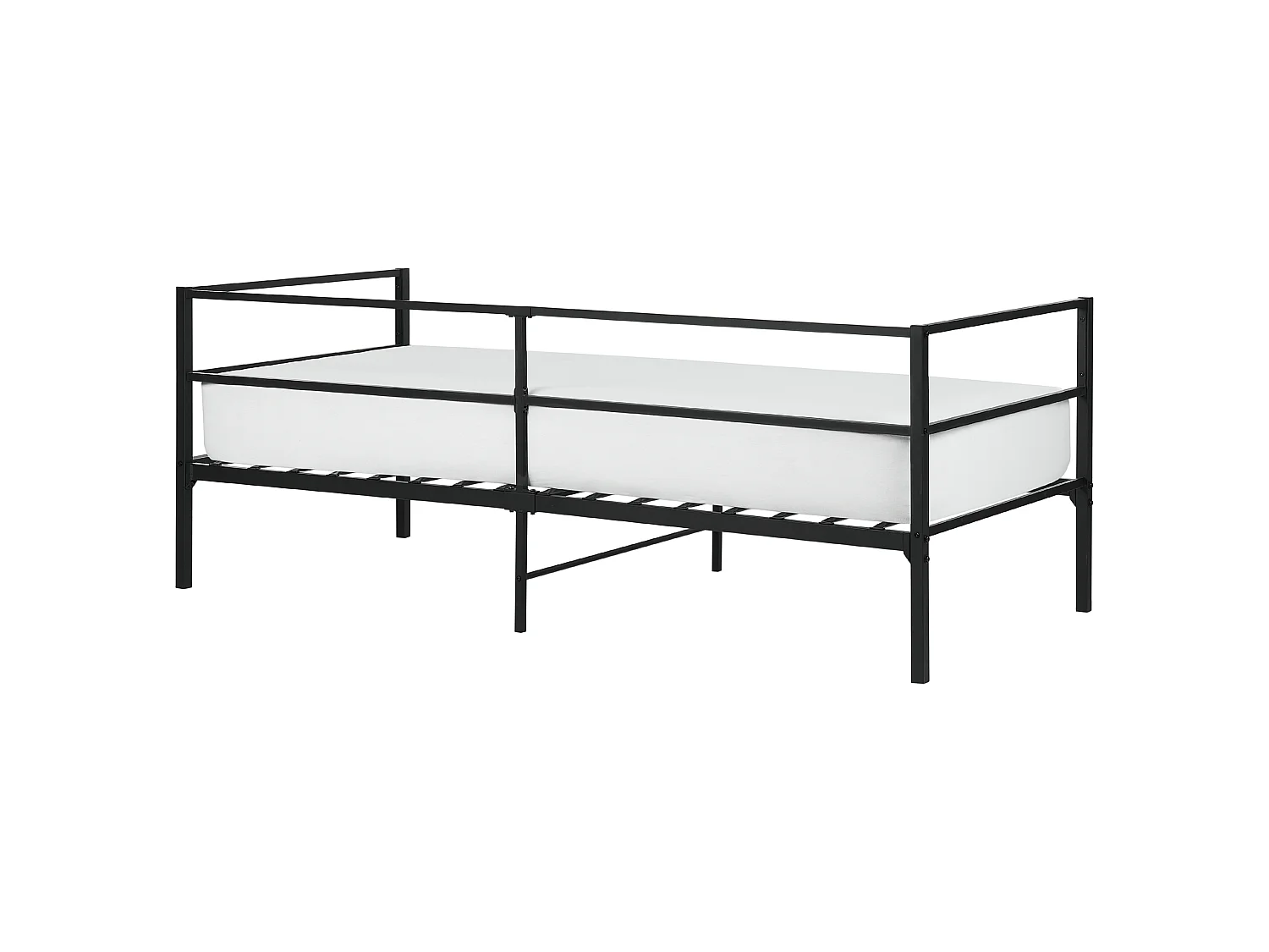 Bed Metal BATTUT 90 x 200 cm (EU Single) Black