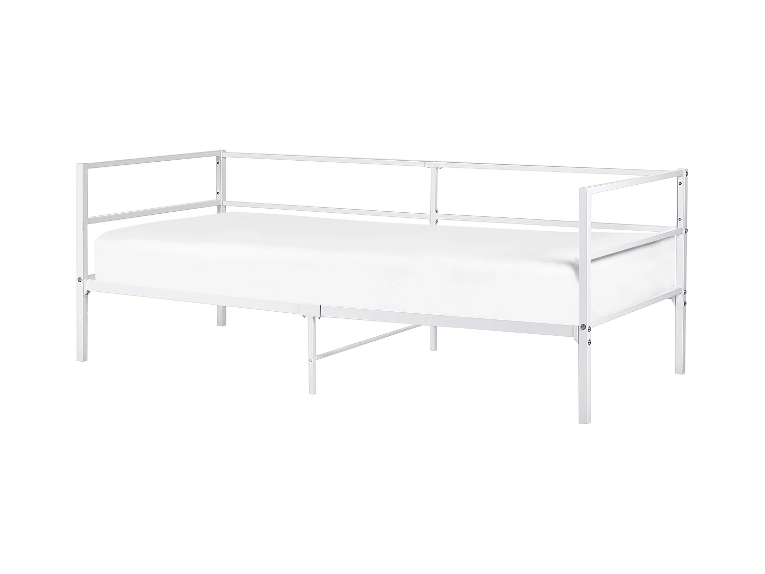 Lit avec sommier Métal BATTUT 90 x 200 cm Blanc