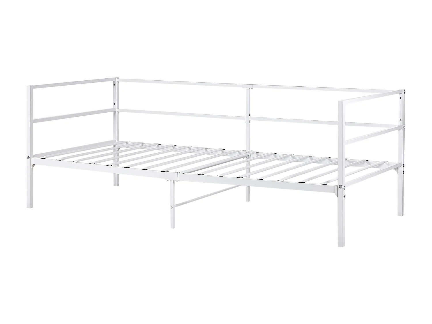 Tagesbett Metall weiß 90x200 cm Metallbett Einzelbett Industrie-Design Battut