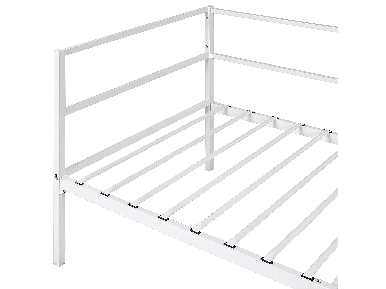 Tagesbett Metall weiß 90x200 cm Metallbett Einzelbett Industrie-Design Battut