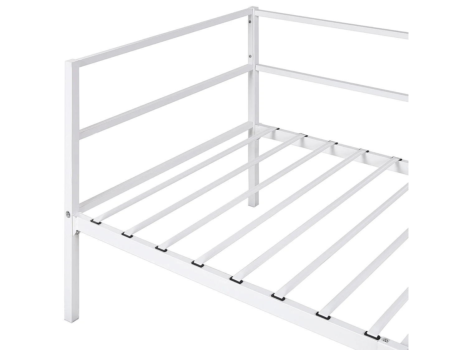 Lit avec sommier Métal BATTUT 90 x 200 cm Blanc