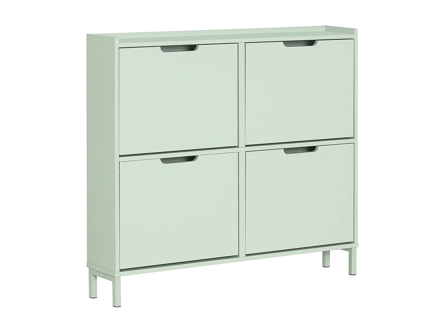 SoBuy Schoenenkast Ladekast met 4 kleppen Gangmeubel Schoenenopbergdoos – Groen, 100x19x90cm, FSR100-GR