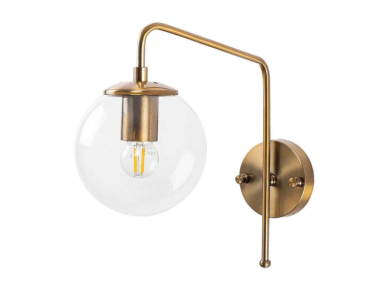 Applique murale Cicogna P32xH32cm Verre Transparent et Métal Or