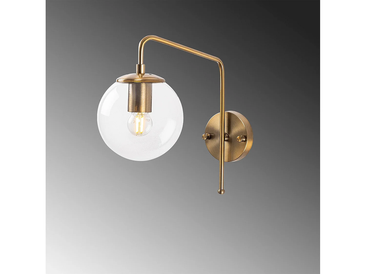 Applique murale Cicogna P32xH32cm Verre Transparent et Métal Or