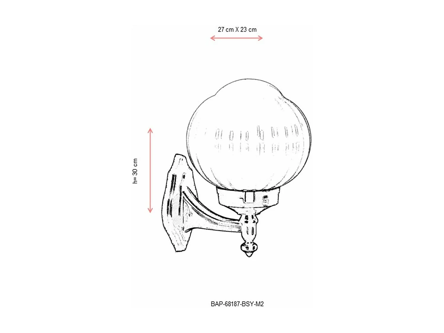 Applique murale d'extérieur Diot L28xH42cm Noir
