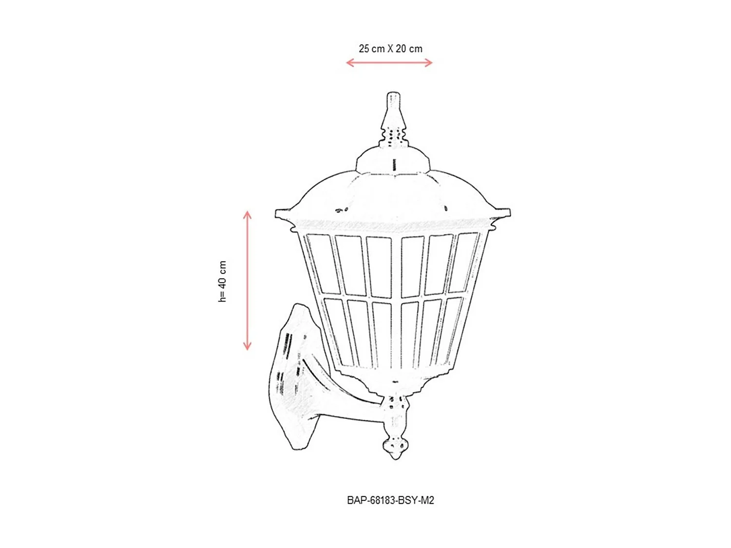 Applique murale d'extérieur Abel L25xH40cm Noir