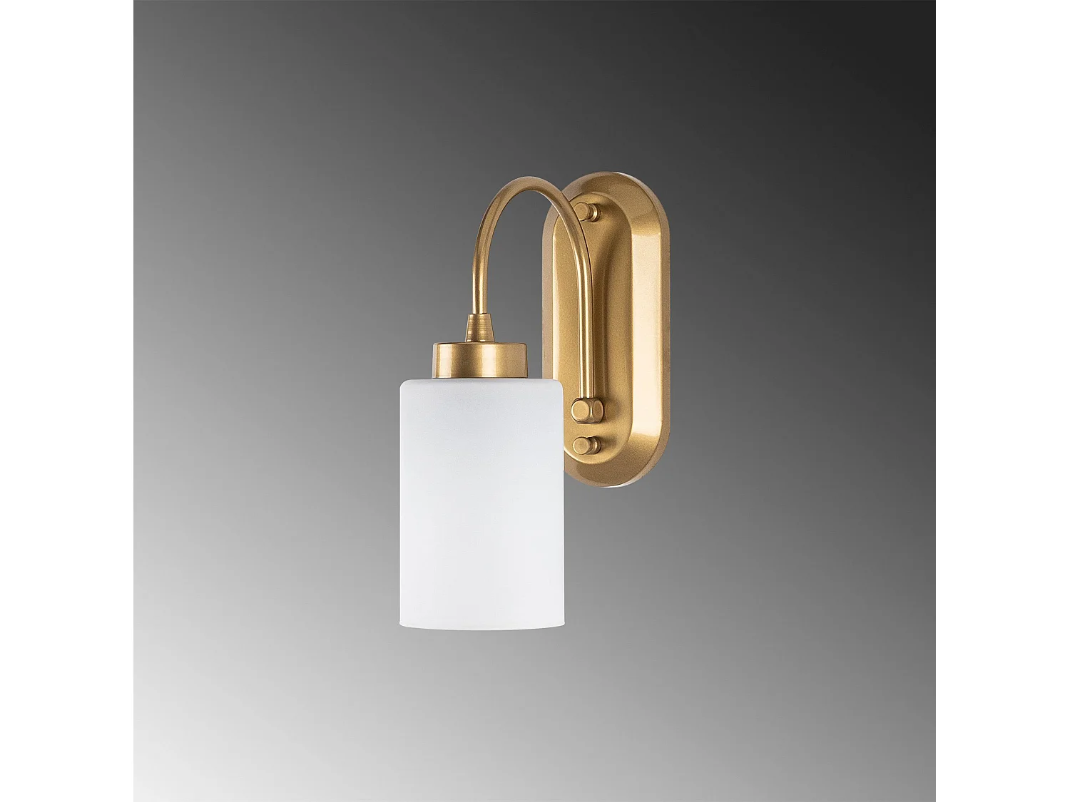 Applique murale 1 lampe style vintage Cary Métal Or et Verre ambre Blanc